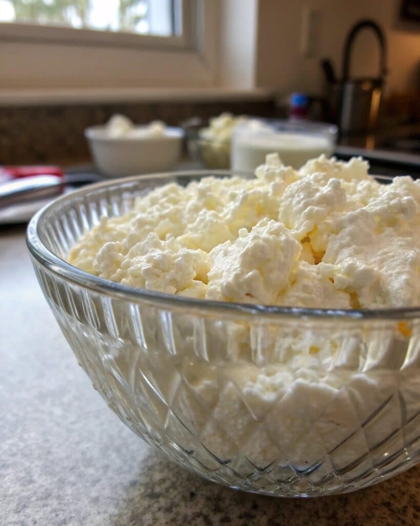 Blended cottage cheese for baking