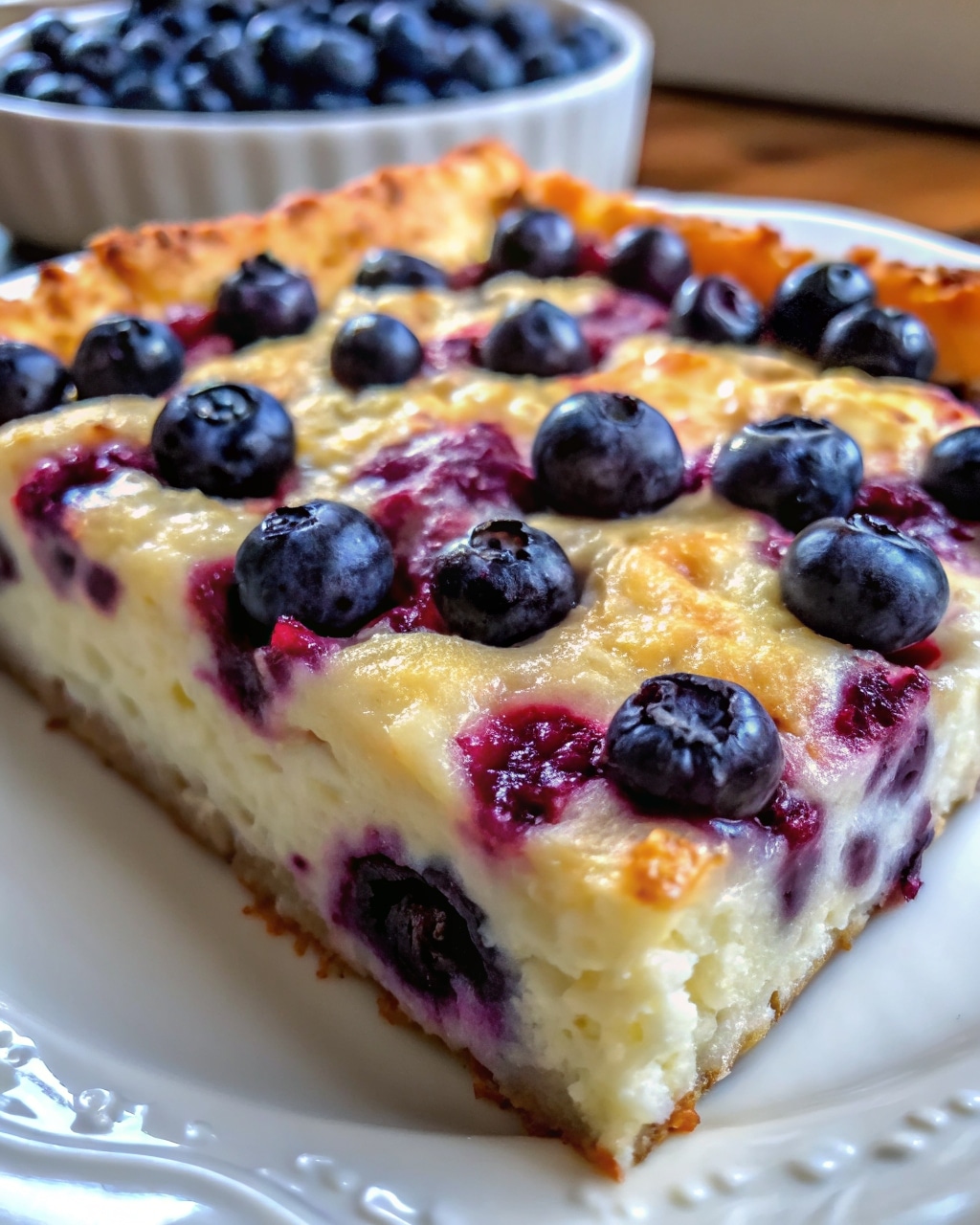 fresh blueberry cottage cheese breakfast bake with oats