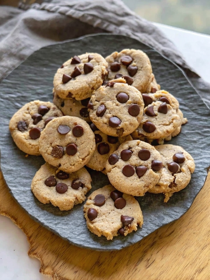 Cottage cheese chocolate chip cookies fresh from oven