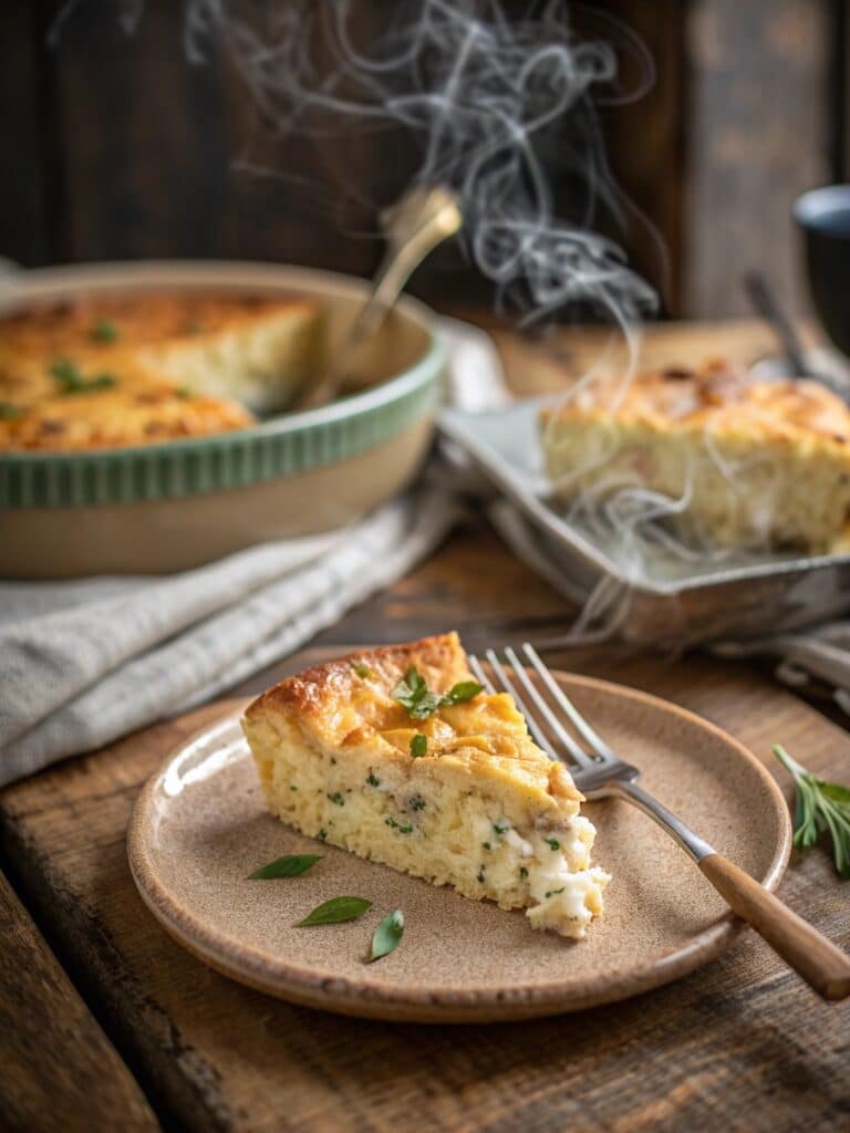 slice of cottage cheese egg bake