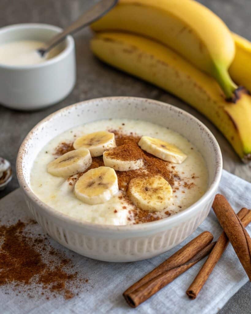 Sugar-free cottage cheese dessert with bananas