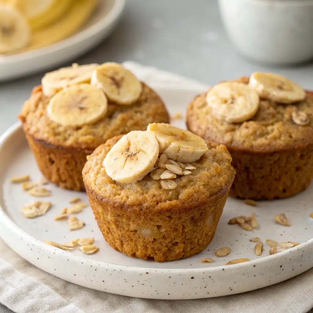 Greek Yogurt Banana Oatmeal Muffins
