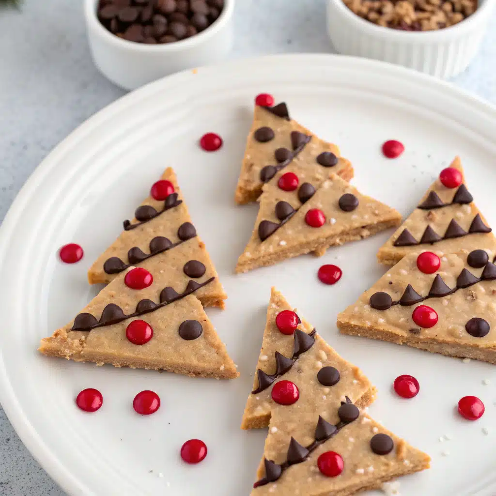 Salted Peanut Butter No-Bake Christmas Trees
