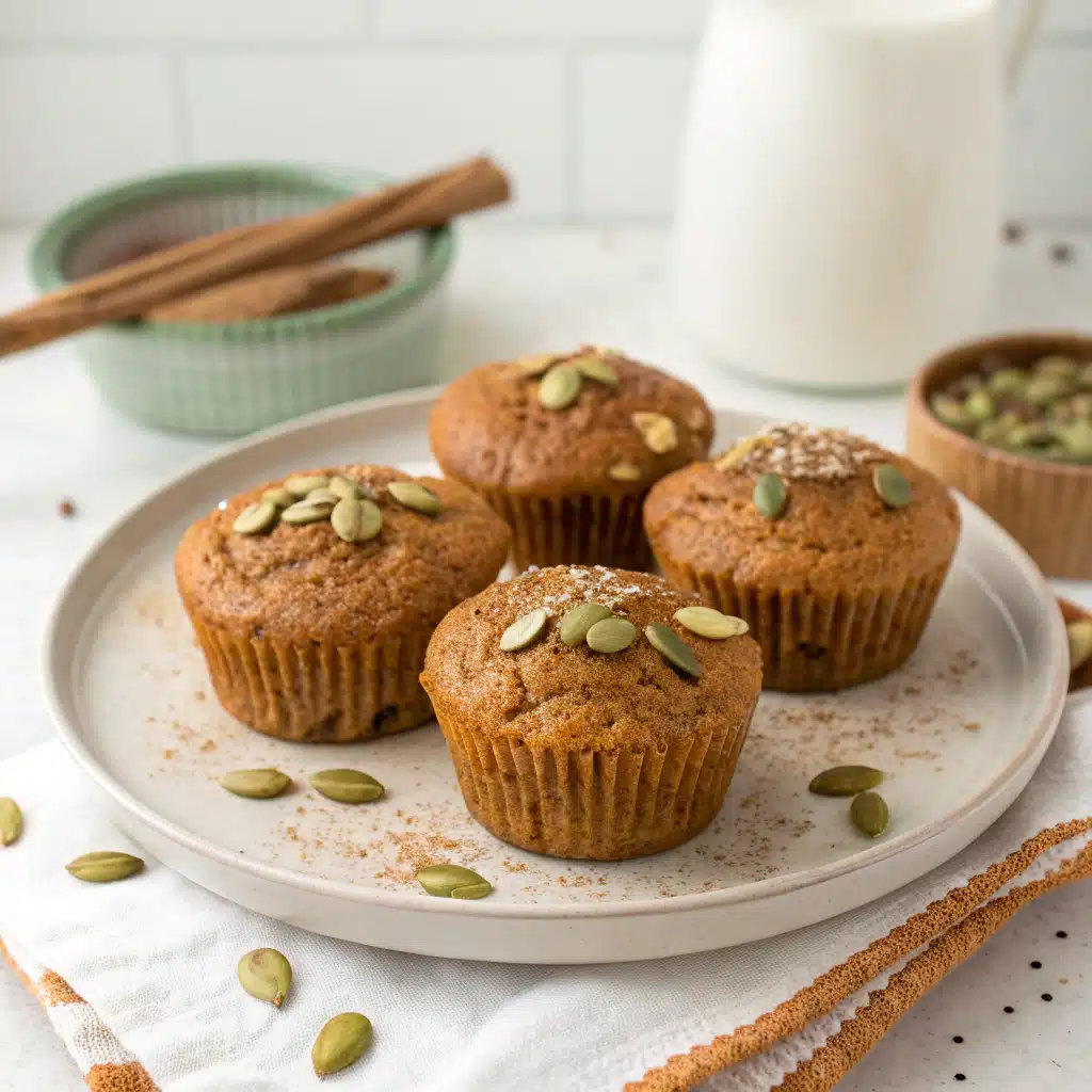 Healthy Cinnamon Pumpkin Protein Muffins