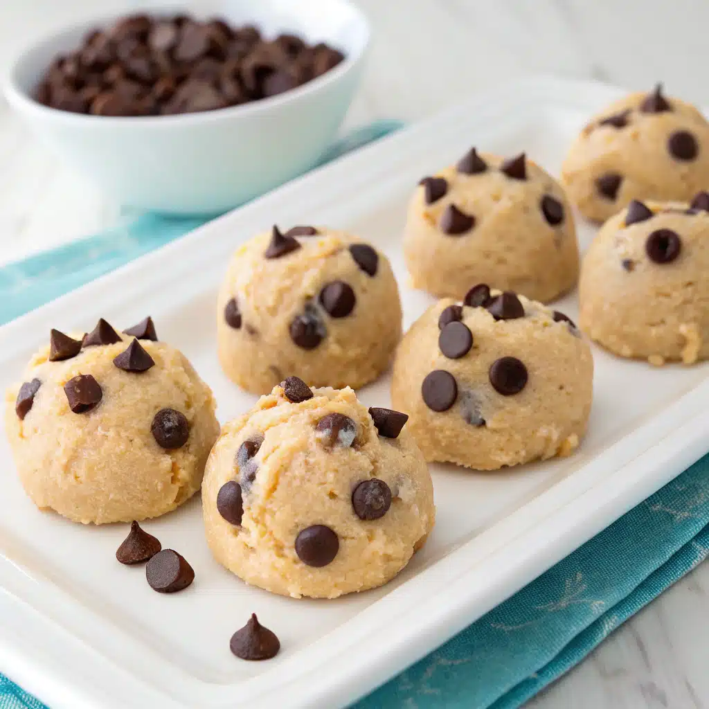 Frozen Greek Yogurt Peanut Butter Bites with Chocolate Chips