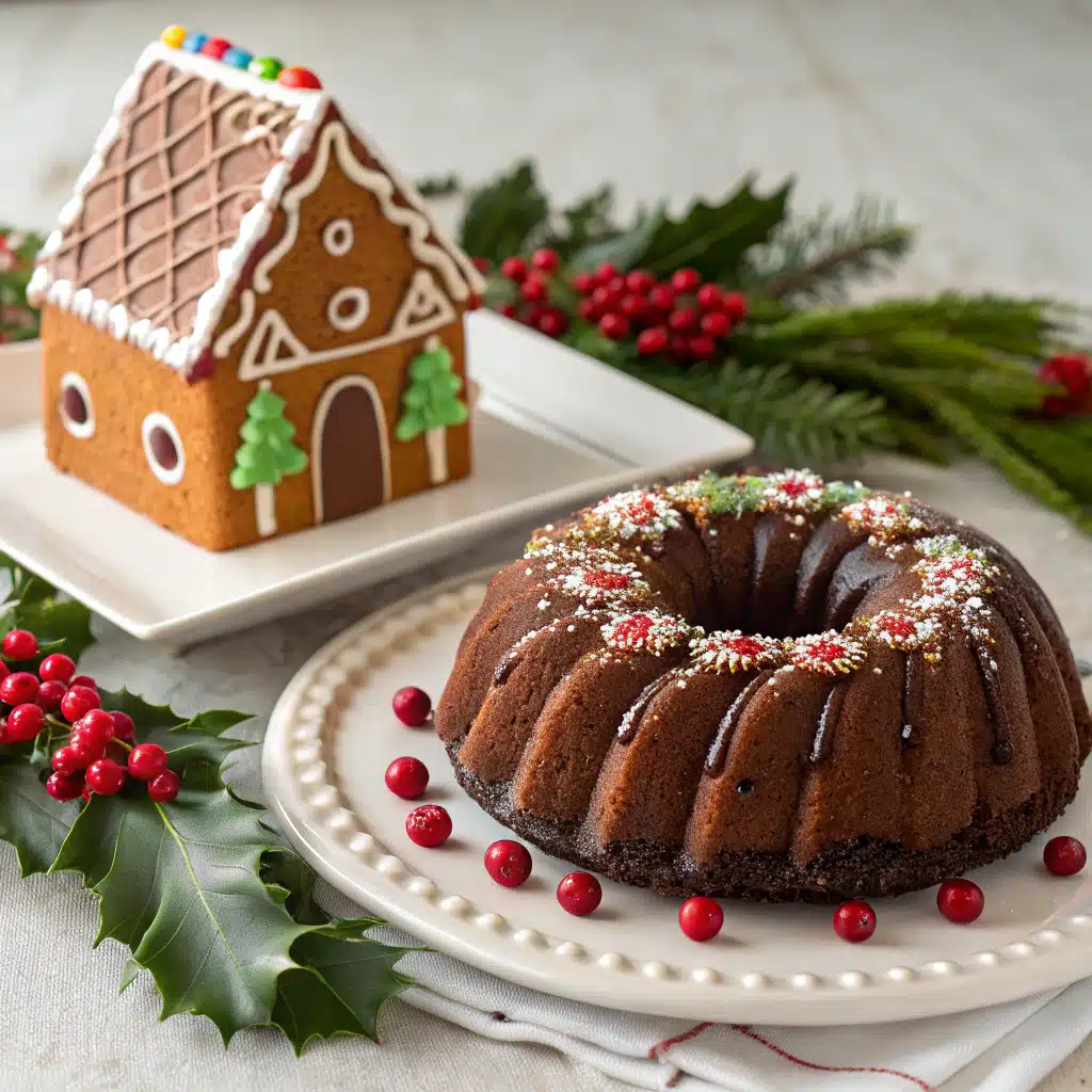 Christmas Gingerbread and Chocolate Bundt Cake 1 Christmas Gingerbread and Chocolate Bundt Cake