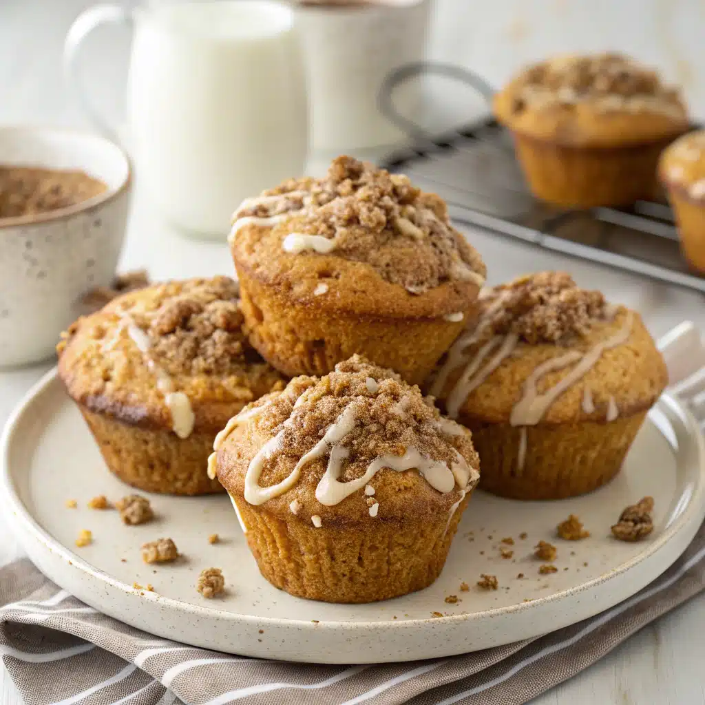 Coffee Cake Greek Yogurt Muffins