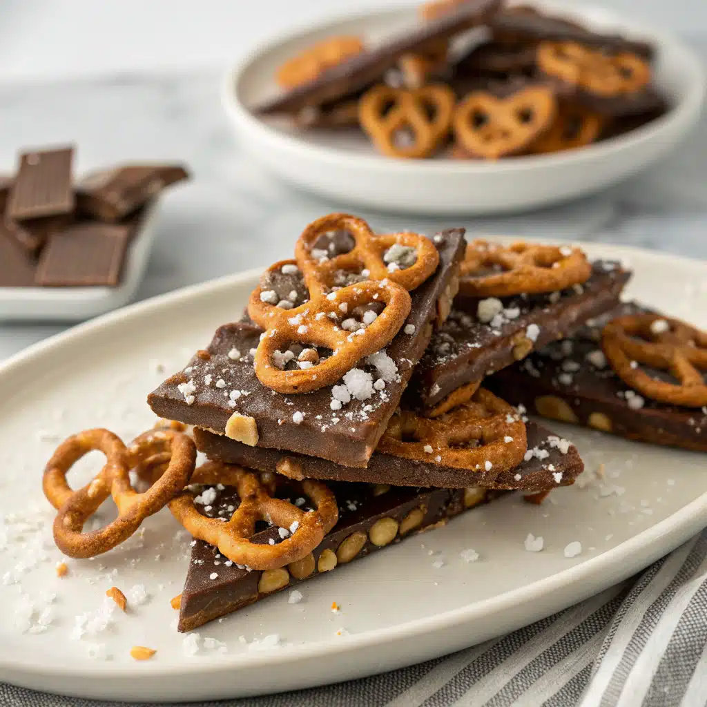 Sea Salt Caramel Pretzel Bark