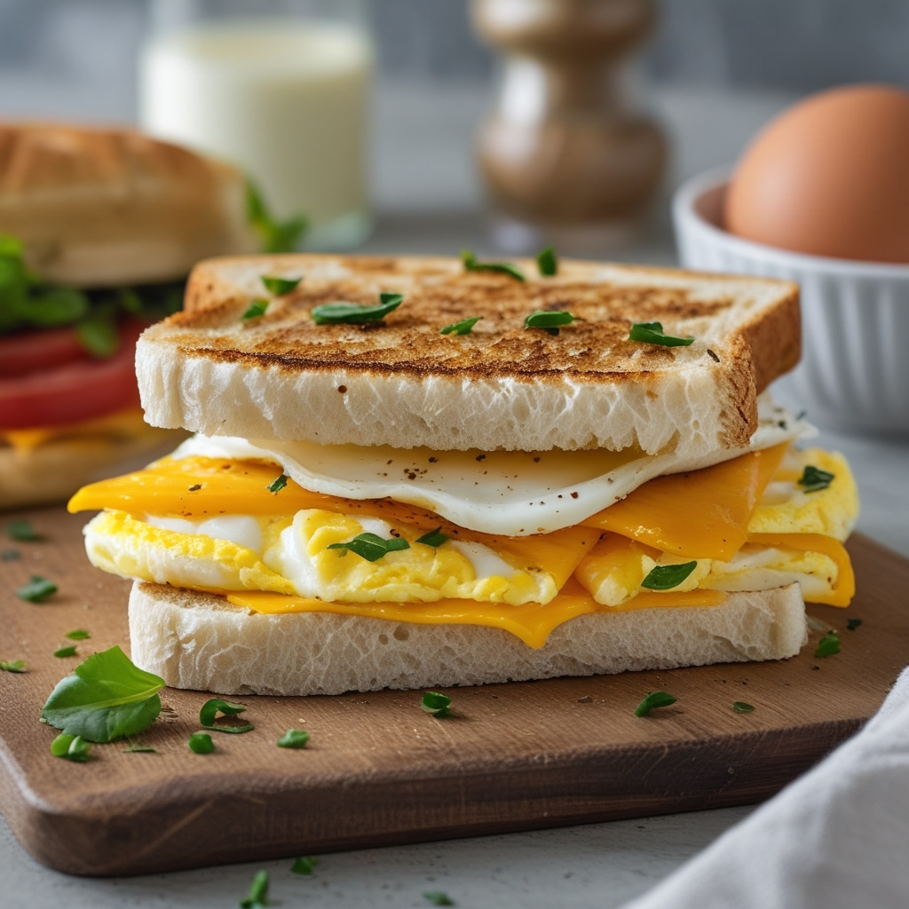 Egg and cheese breakfast sandwich