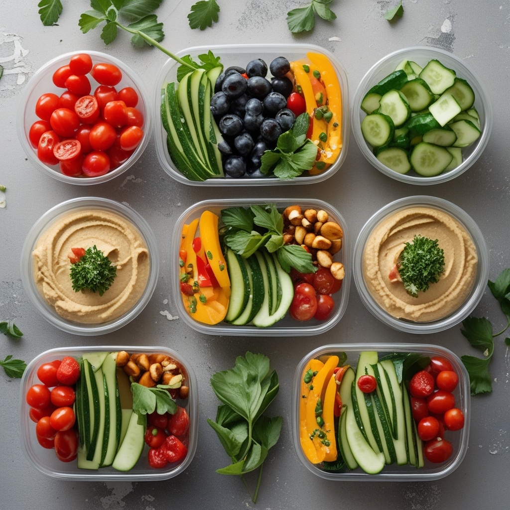 Simple Meal Prep: Veggie and Hummus Snack Packs 1 Simple Meal Prep: Veggie and Hummus Snack Packs