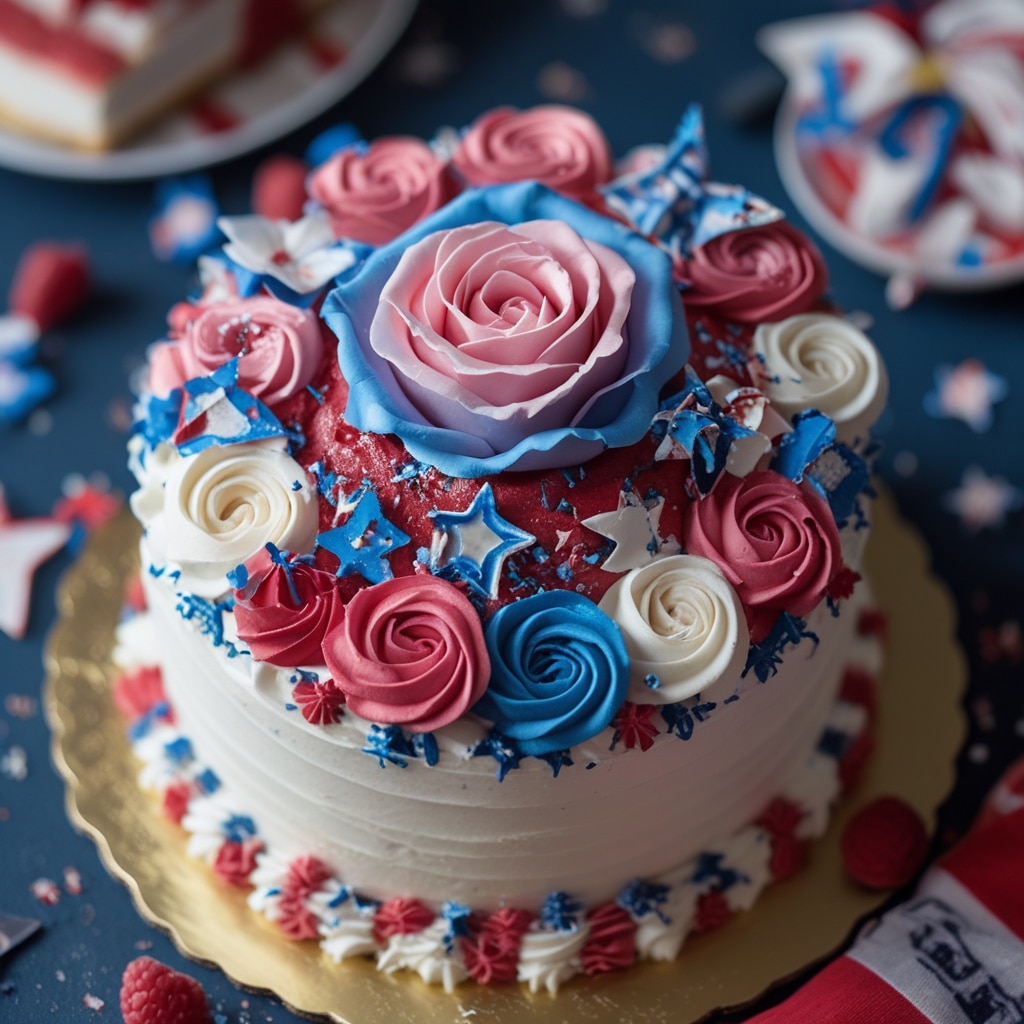 Patriotic Rose Cake
