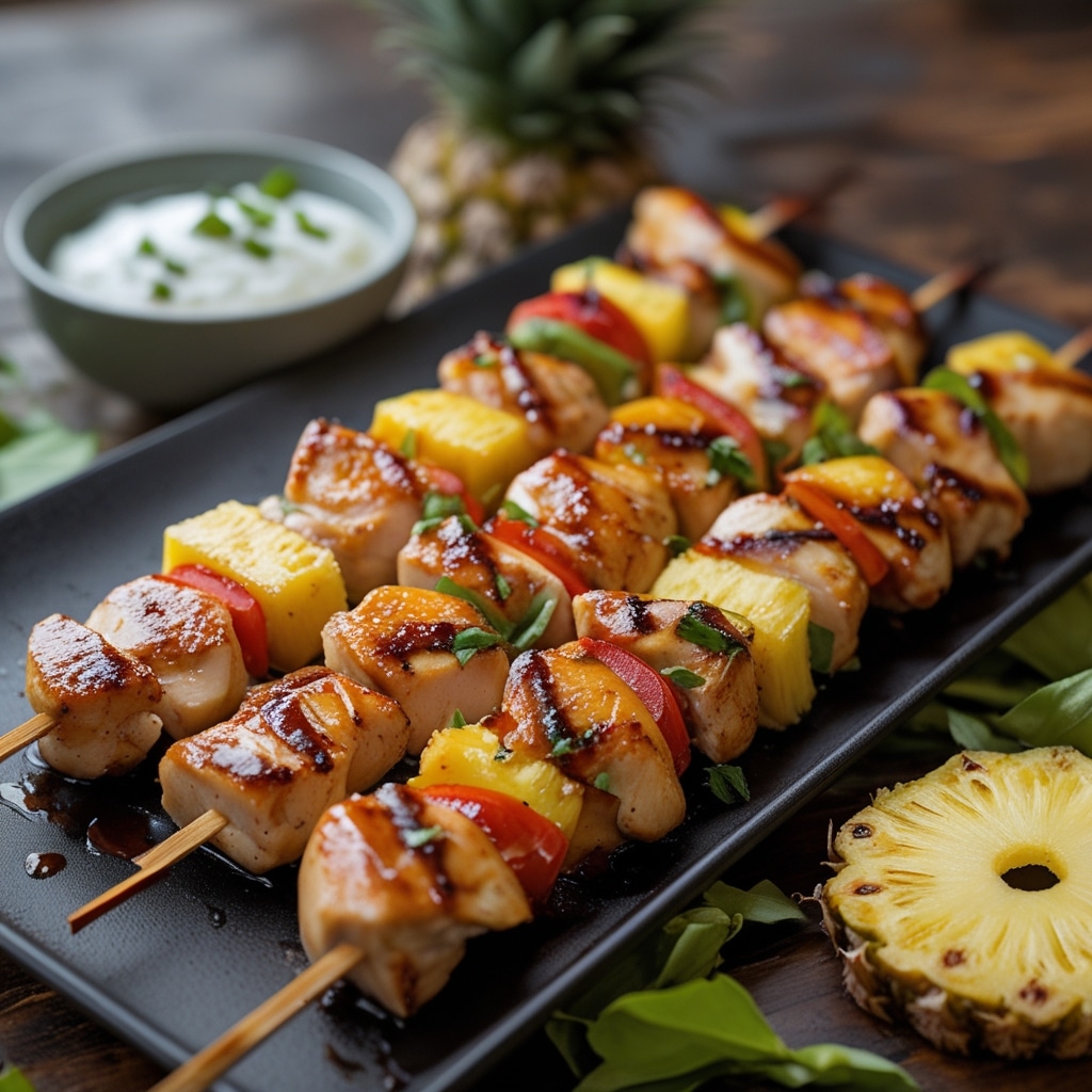 BBQ PINEAPPLE CHICKEN KABOBS