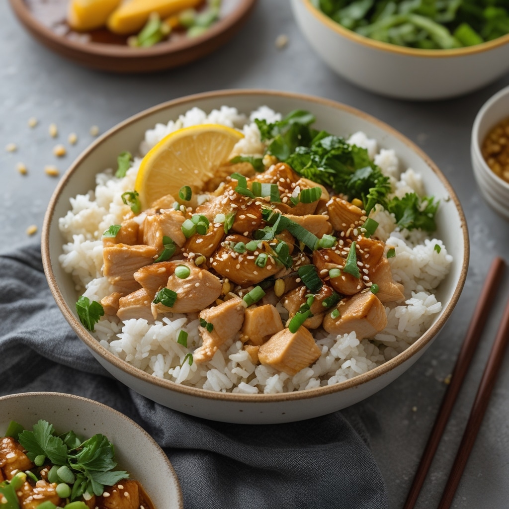 Honey garlic CHIcken RICE BOWLS