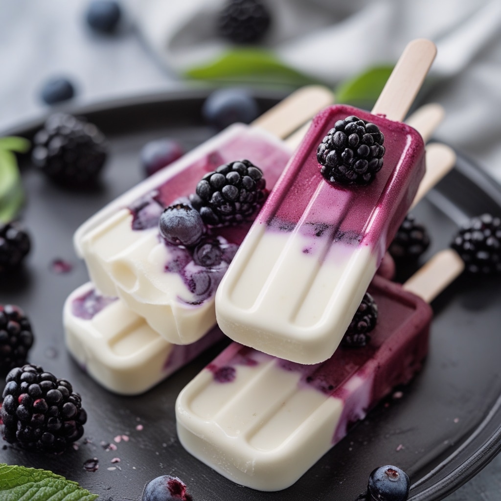Blackberry Vanilla Yogurt Pops
