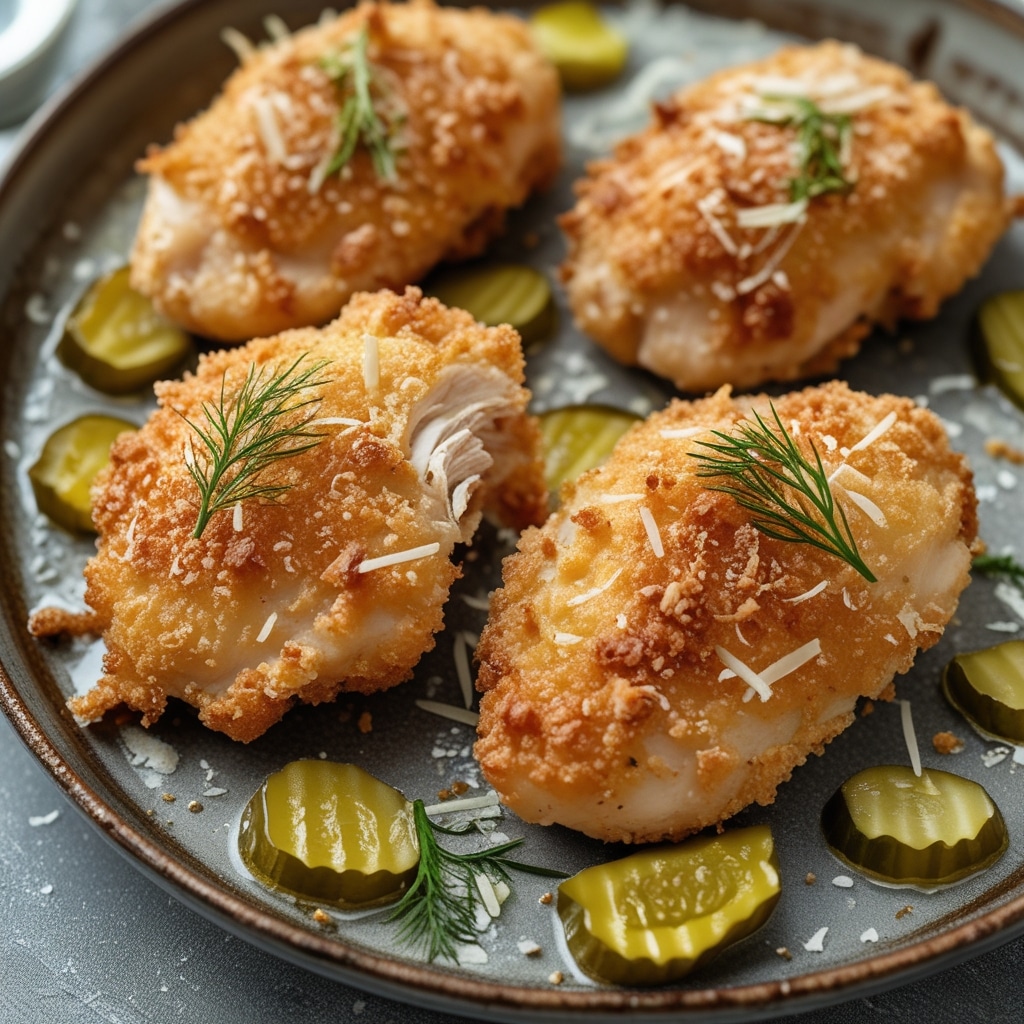 Crispy Dill Pickle Parmesan Chicken
