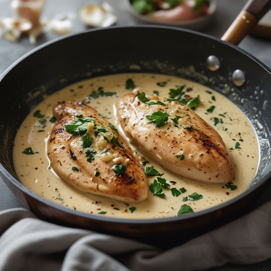Chicken Breasts in Creamy Garlic Sauce 1 Chicken Breasts in Creamy Garlic Sauce