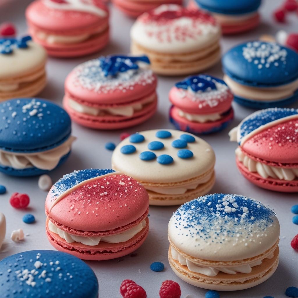 Red White and Blue Macarons 1 Red White and Blue Macarons