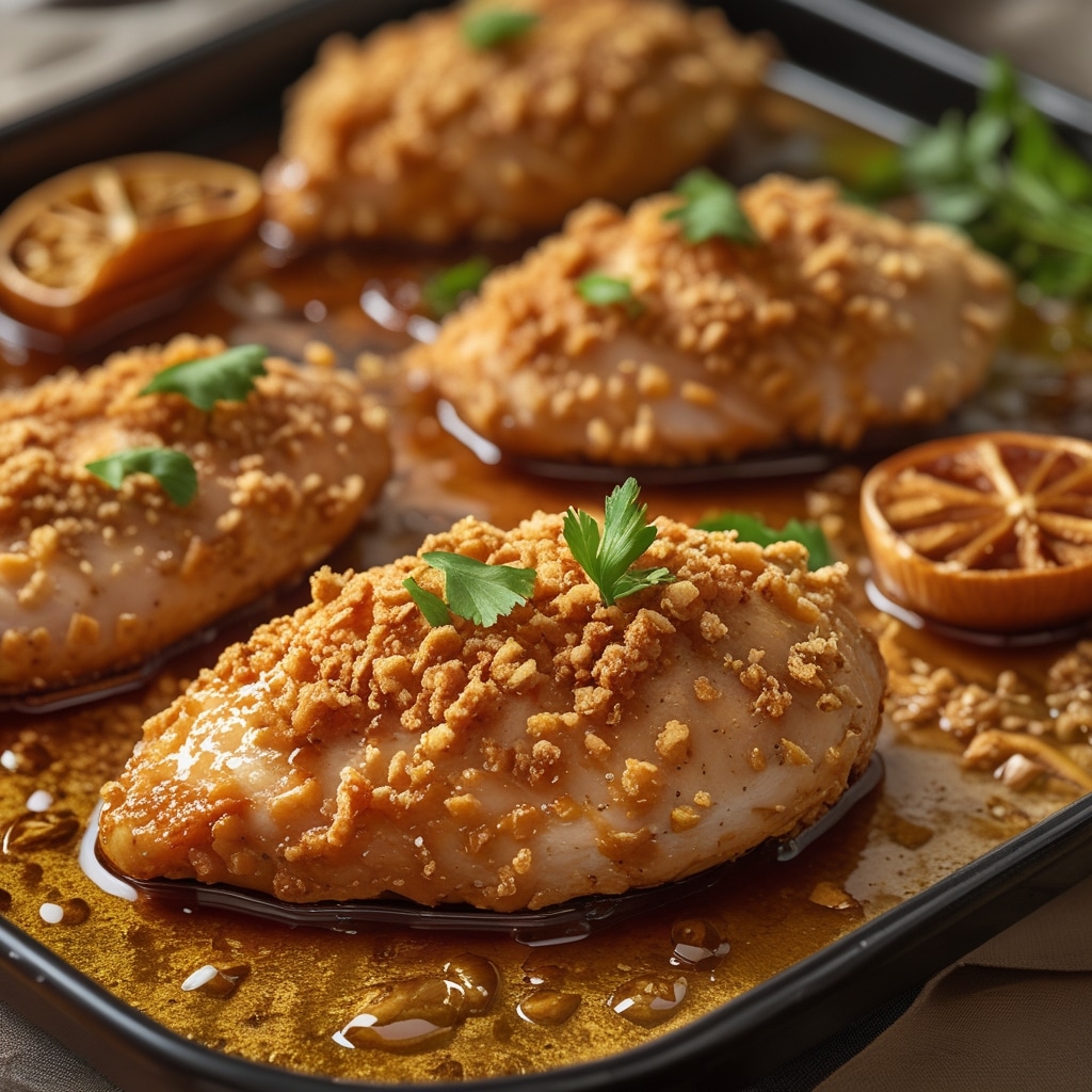 Double Crunch Honey Garlic Chicken Breasts
