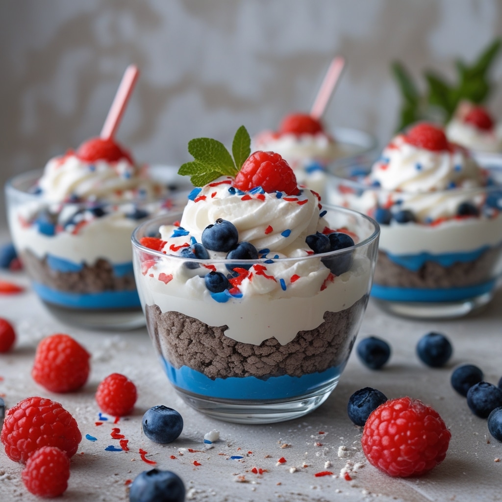 Red White and Blue Dessert Dirt Cups 1 Red White and Blue Dessert Dirt Cups