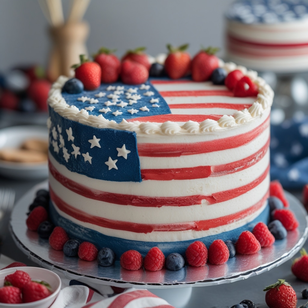 Stunning American Flag Layer Cake 1 Stunning American Flag Layer Cake