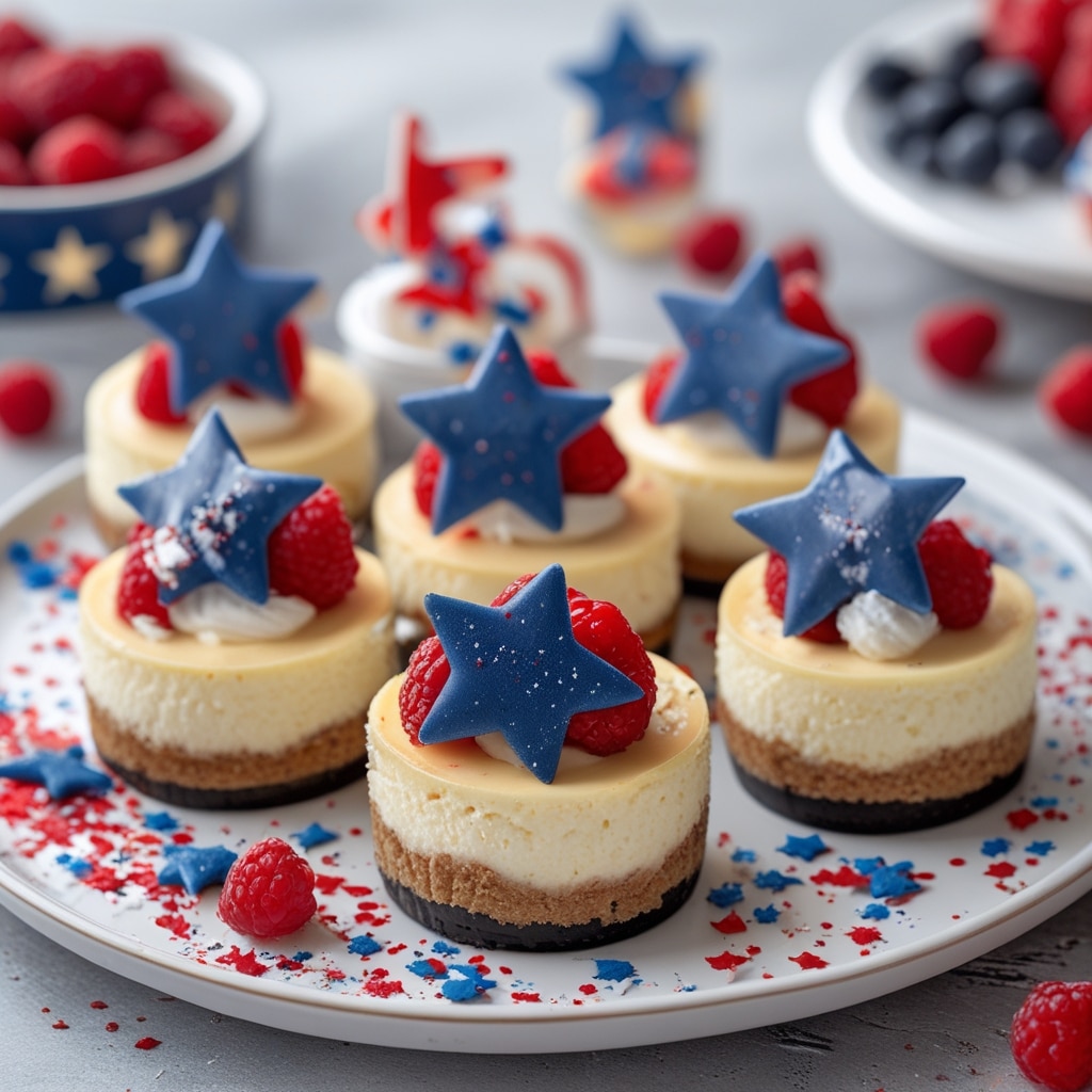 Patriotic mini cheesecakes
