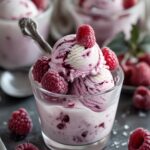 Homemade Raspberry Ripple Ice Cream