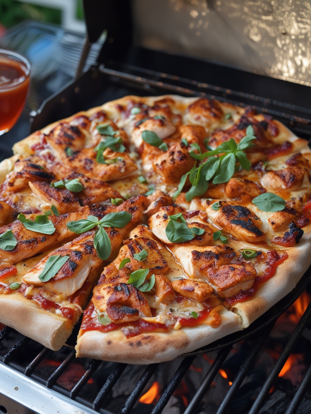 Labor Day BBQ Chicken Pizza on the Grill
