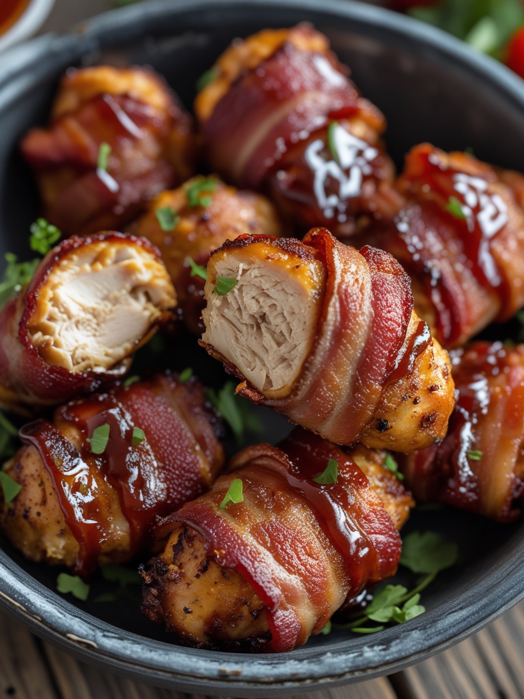Barbecue Bacon-Wrapped Chicken Bites