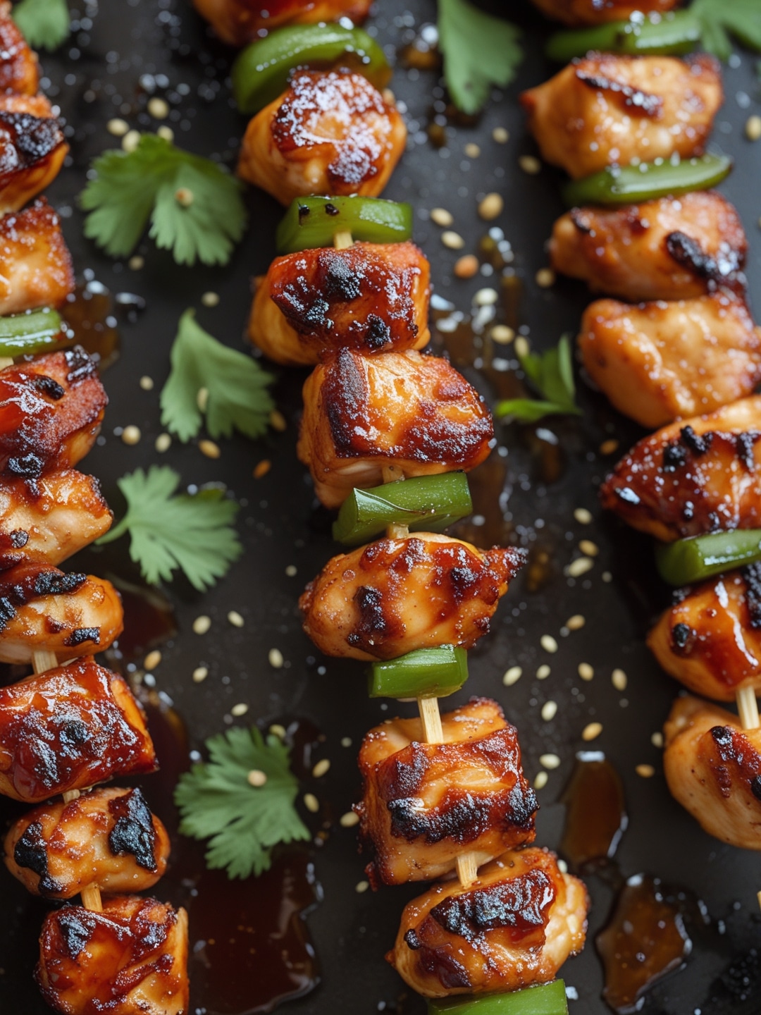 Spicy Honey BBQ Chicken Skewers