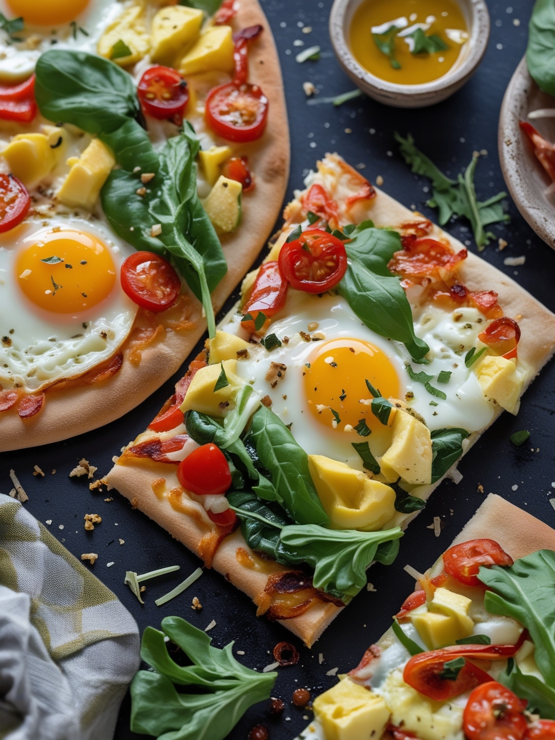 Egg-Laden Breakfast Pizza with Veggies 1 Egg-Laden Breakfast Pizza with Veggies