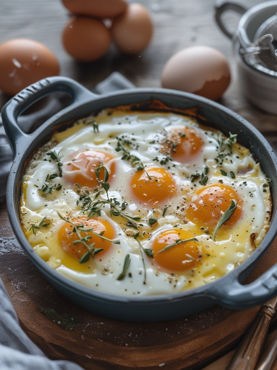 Eggs en Cocotte: Baked Eggs with Cream 1 Eggs en Cocotte: Baked Eggs with Cream