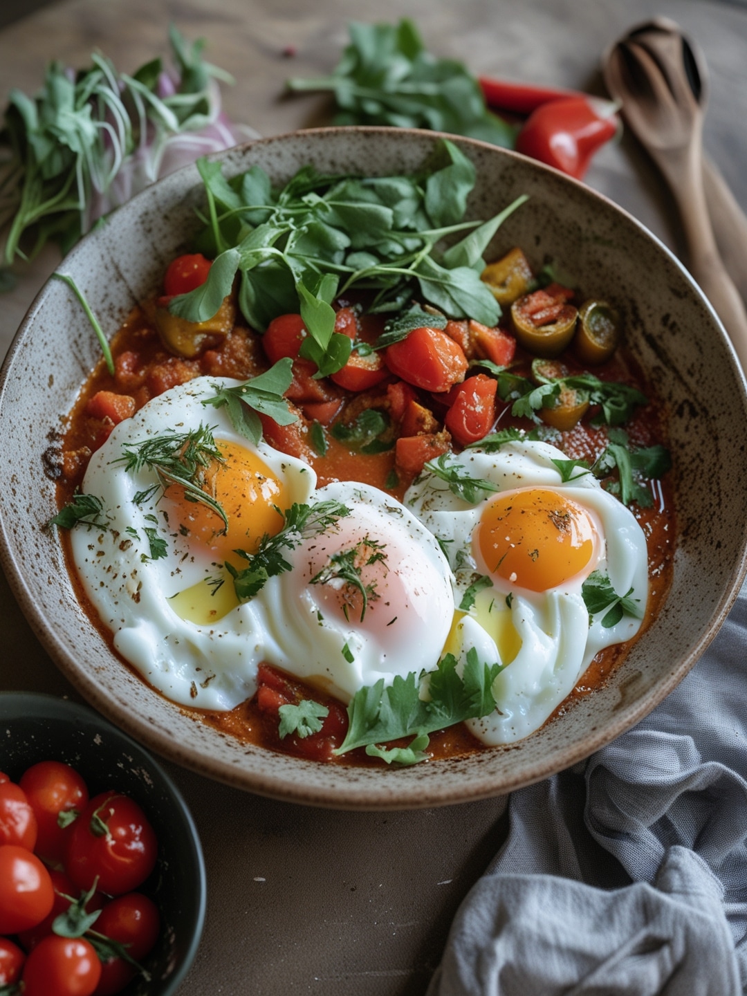 Spicy Shakshuka with Poached Eggs 1 Spicy Shakshuka with Poached Eggs