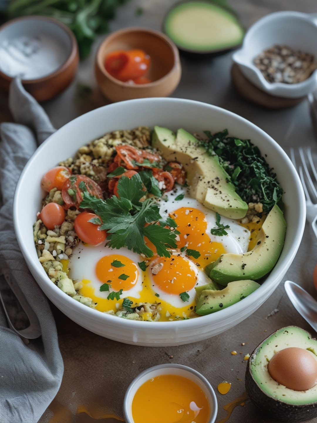Egg and Avocado Breakfast Bowl 1 Egg and Avocado Breakfast Bowl