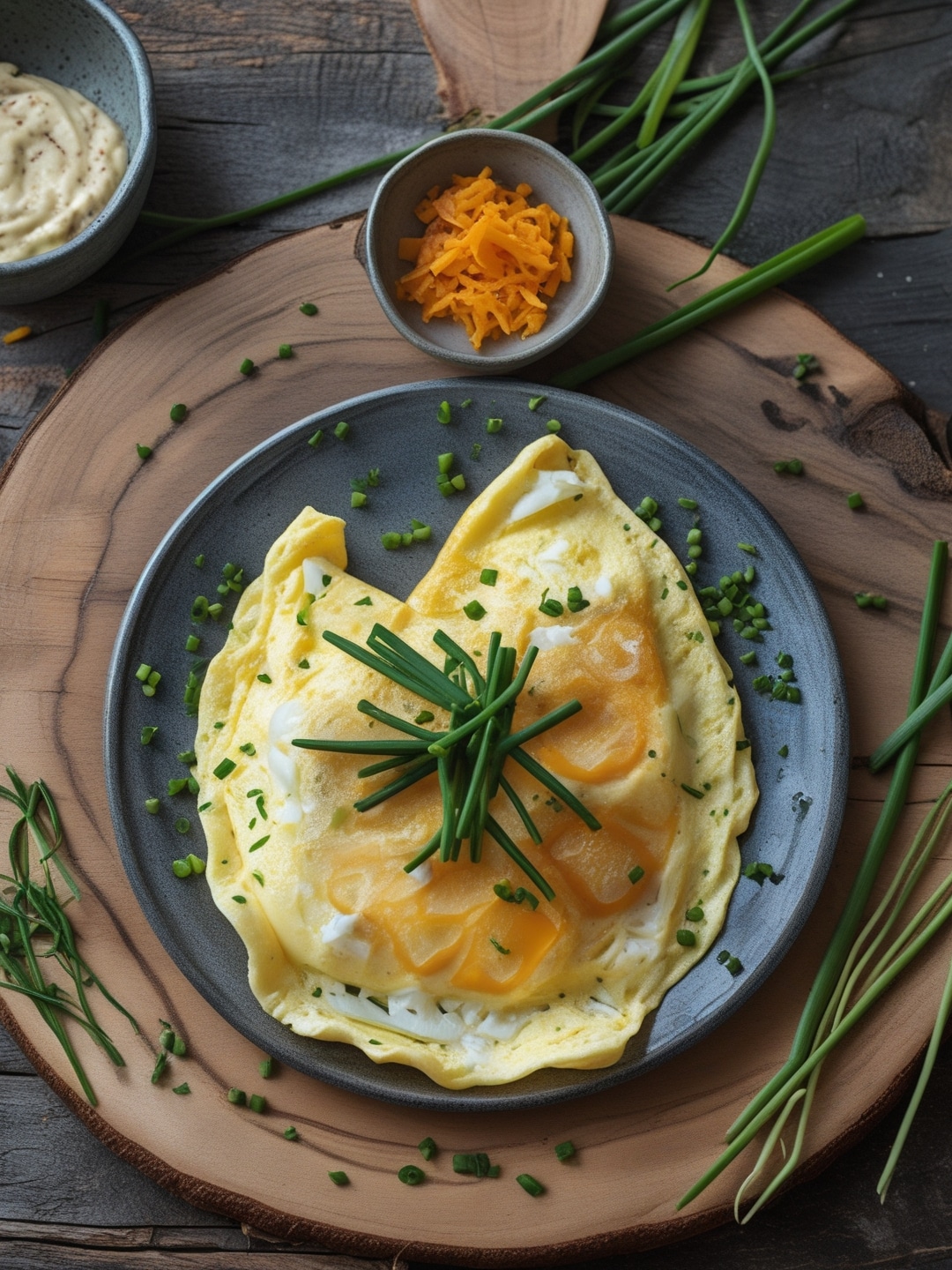 Smoked Gouda and Chive Omelette 1 Smoked Gouda and Chive Omelette