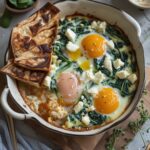 Mediterranean Baked Eggs with Spinach and Feta