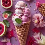 Tropical Fruit Ice Cream with Hibiscus Infusion