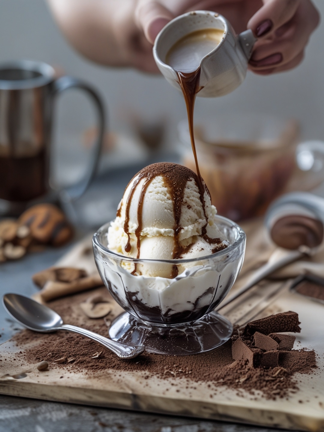 Affogato Ice Cream with Espresso Drizzle