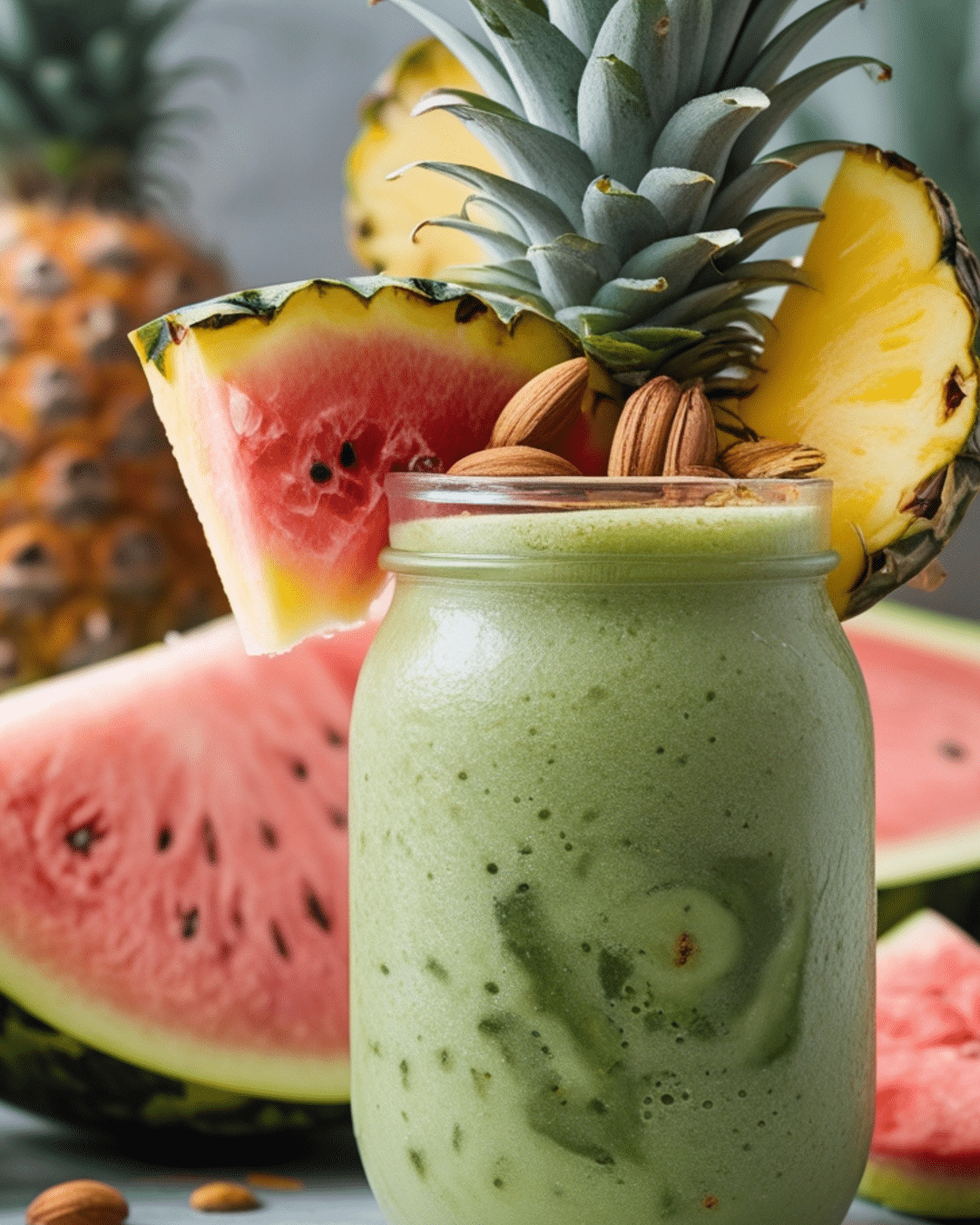 Pineapple and Watermelon Smoothie for a Tropical Twist