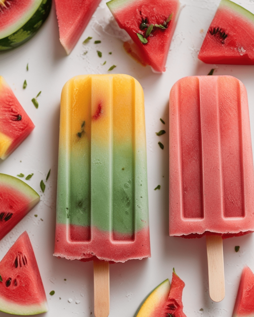 Peach and Watermelon Popsicles for a Summer Treat