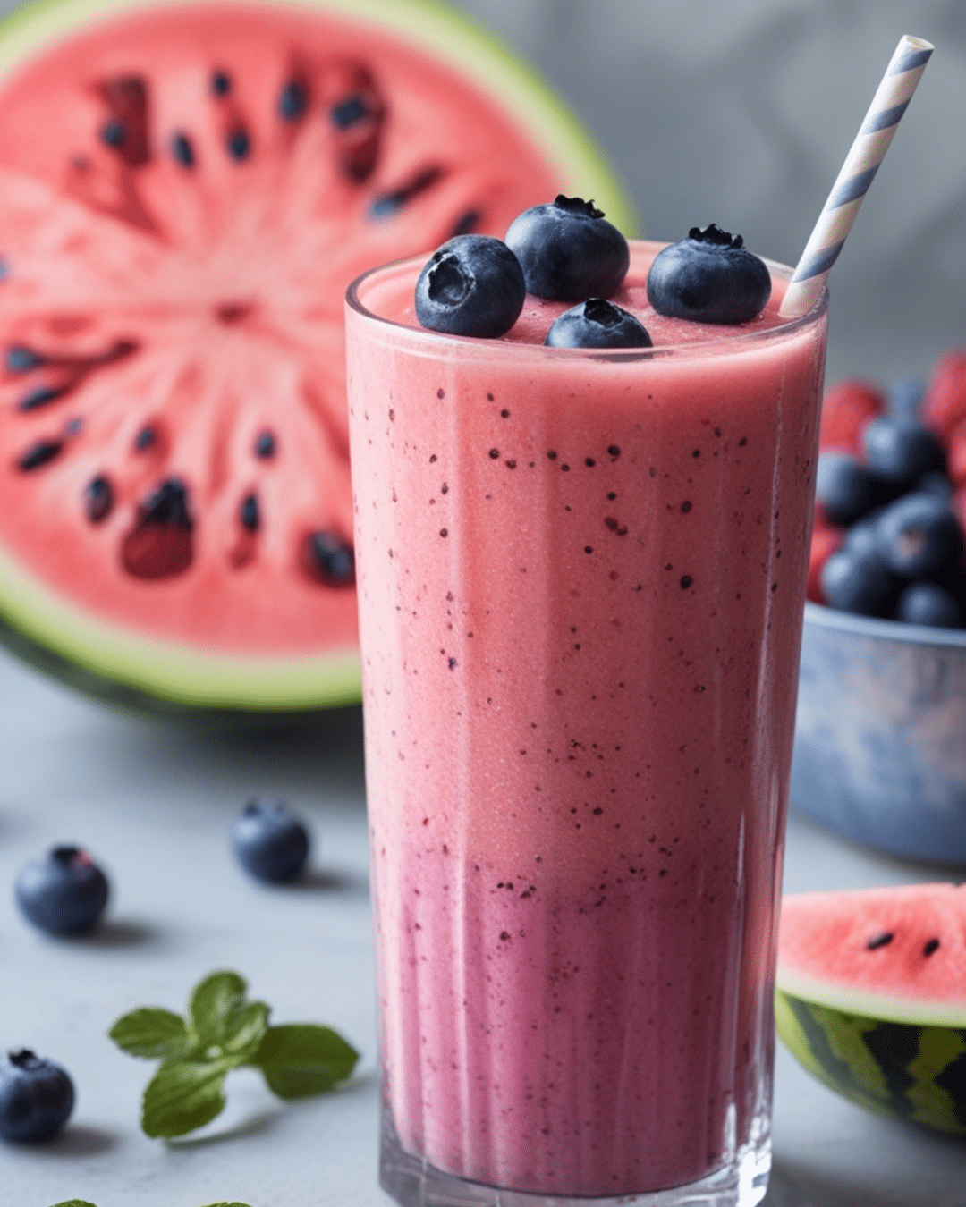 Watermelon and Blueberry Smoothie for a Blast of Flavor