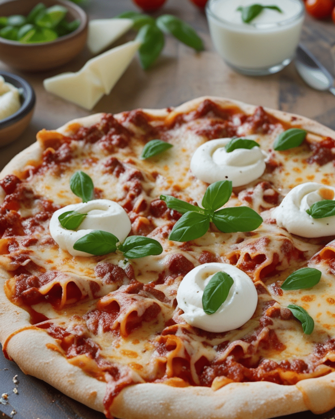 Cheesy Lasagna Pizza Recipe