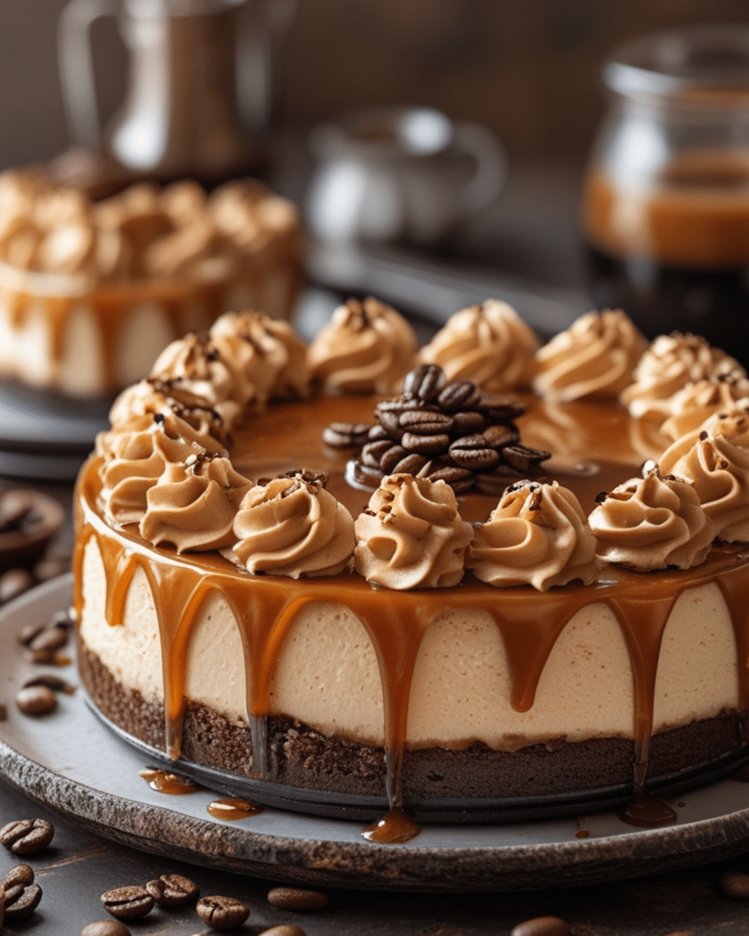 Creamy Caramel Coffee Cheesecake 1 Creamy Caramel Coffee Cheesecake