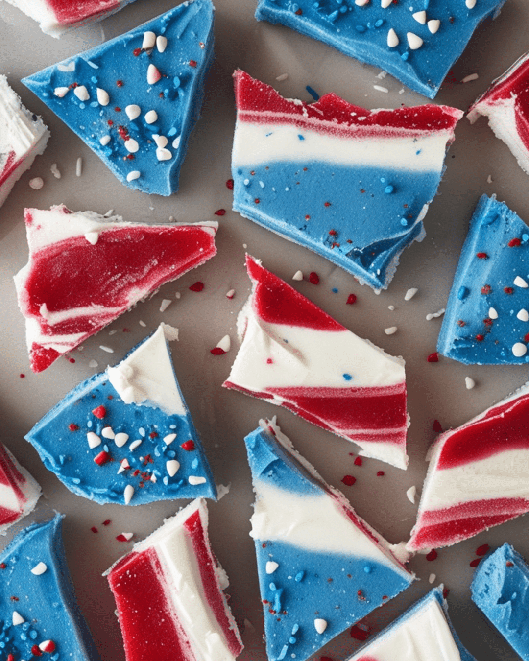 Frozen Red, White, and Blue Yogurt Bark