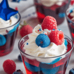 Patriotic Jello Cups with Whipped Cream