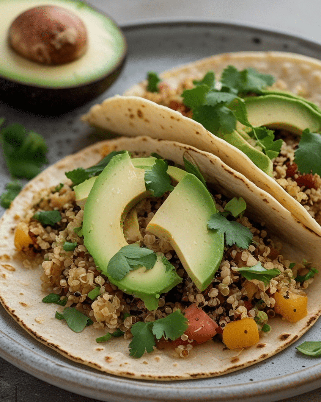 Vegetarian Tacos with Quinoa and Avocado