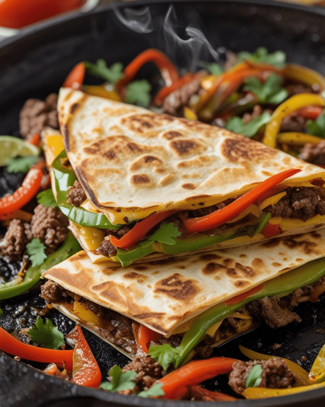 Taco-Inspired Quesadillas with Sizzling Fajitas
