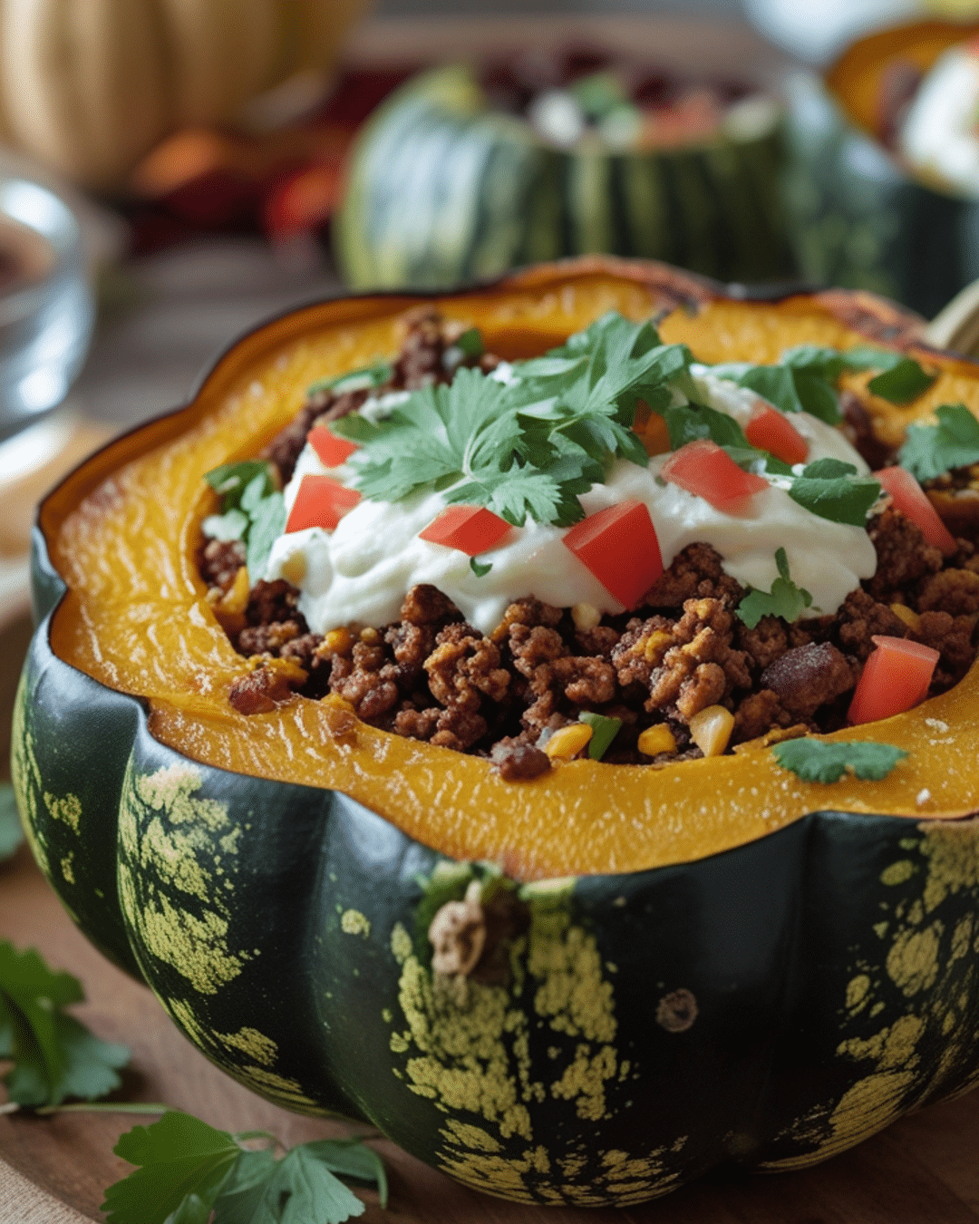 Taco-Stuffed Acorn Squash for Fall Flavors
