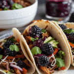 Tacos with Blackberry Chipotle Sauce