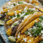 Grilled Corn and Feta Tacos with Lemon Dressing