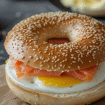 Smoked Salmon and Egg Breakfast Bagel